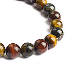 Браслет з Намистин Натурального Тигрового Ока, Еластичний, 5.5-6см, Намистина 8мм, 20-23шт/браслет, фото 5