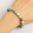 Браслет з Намистин Натурального Амазоніту, Еластичний, 5.2-5.5см, Намистина 10мм, 17-20шт/браслет, фото 3