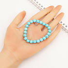 Браслет з Намистин Натурального Говліт, Термозабарвлені, Еластичний, 5.5-6см, Намистина 8мм, 20-23шт/браслет, фото 2