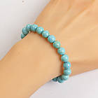 Браслет з Намистин Натурального Говліт, Термозабарвлені, Еластичний, 5.5-6см, Намистина 8мм, 20-23шт/браслет, фото 4