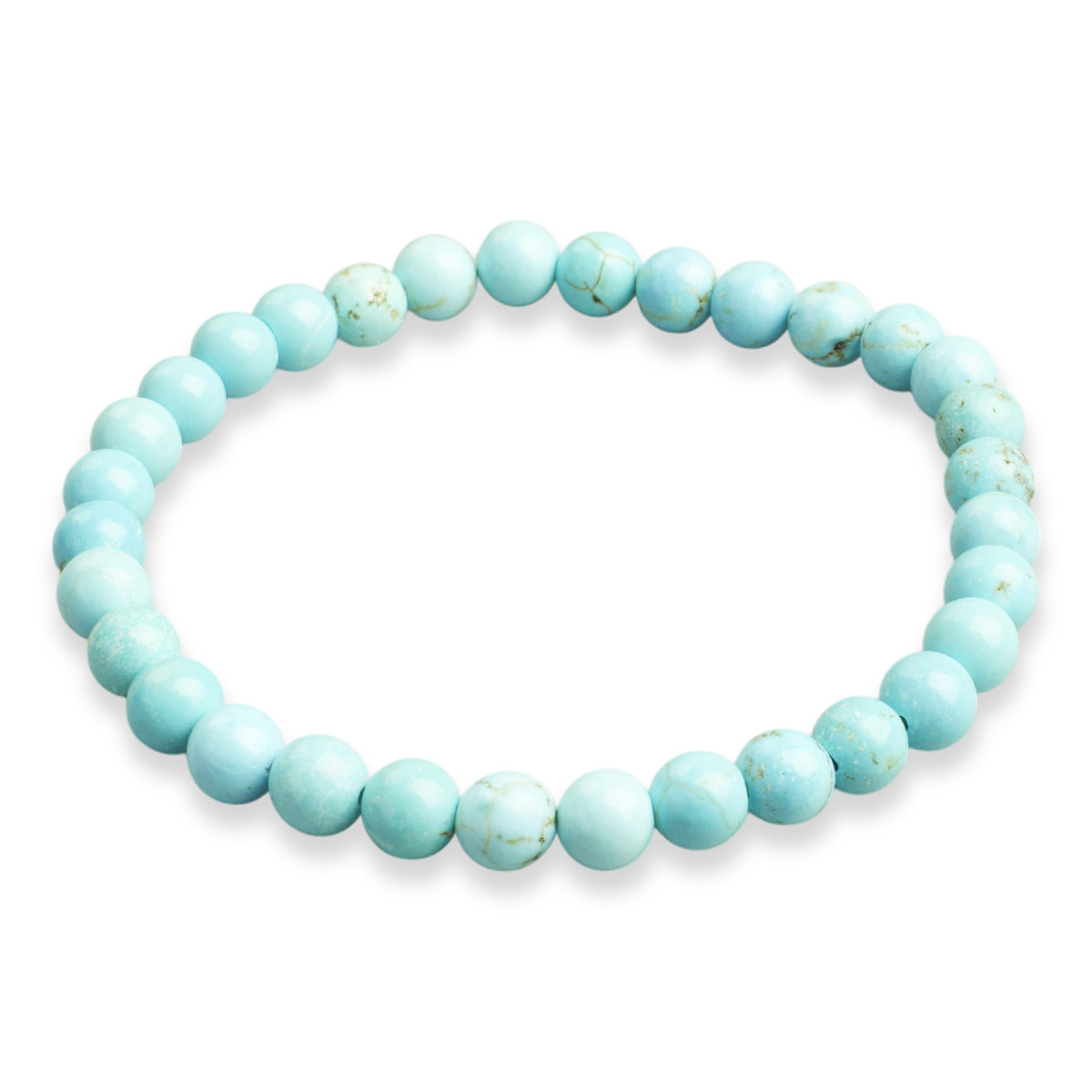 Браслет з Намистин Натурального Говліт, Термозабарвлені, Еластичний, 5-6см, Намистина 5.8-6.8мм, 27-31шт, фото 1