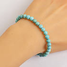 Браслет з Намистин Натурального Говліт, Термозабарвлені, Еластичний, 5-6см, Намистина 5.8-6.8мм, 27-31шт, фото 4