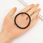 Браслет з Намистин Натурального Золотистого Обсидіану, Еластичний, 5-6см, Намистина 5.8-6.8мм, 27-31шт/браслет, фото 2