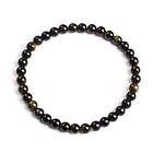 Браслет з Намистин Натурального Золотистого Обсидіану, Еластичний, 5-6см, Намистина 5.8-6.8мм, 27-31шт/браслет, фото 3