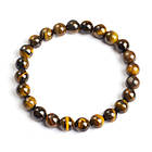 Браслет з Намистин Натурального Тигрового Ока, Еластичний, 5.5-6см, Намистина 8мм, 20-22шт/браслет, фото 3