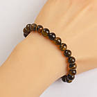 Браслет з Намистин Натурального Тигрового Ока, Еластичний, 5.5-6см, Намистина 8мм, 20-22шт/браслет, фото 4