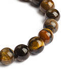 Браслет з Намистин Натурального Тигрового Ока, Еластичний, 5.5-6см, Намистина 8мм, 20-22шт/браслет, фото 5