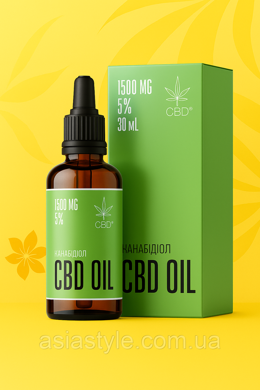 Олія з канабідіолом (CBD), Масло с каннабидиолом, Cannabidiol oil, CBD MCT 30 мл 5%, 1500 мг, Україна, фото 1