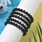 Браслет з Натурального Обсидіану, Еластичний, Намистина 8-9мм, 1 шт, фото 3