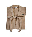 Махровий халат Lacoste 1159843914 (Бежевий One size), фото 2