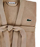 Махровий халат Lacoste 1159843914 (Бежевий One size), фото 3