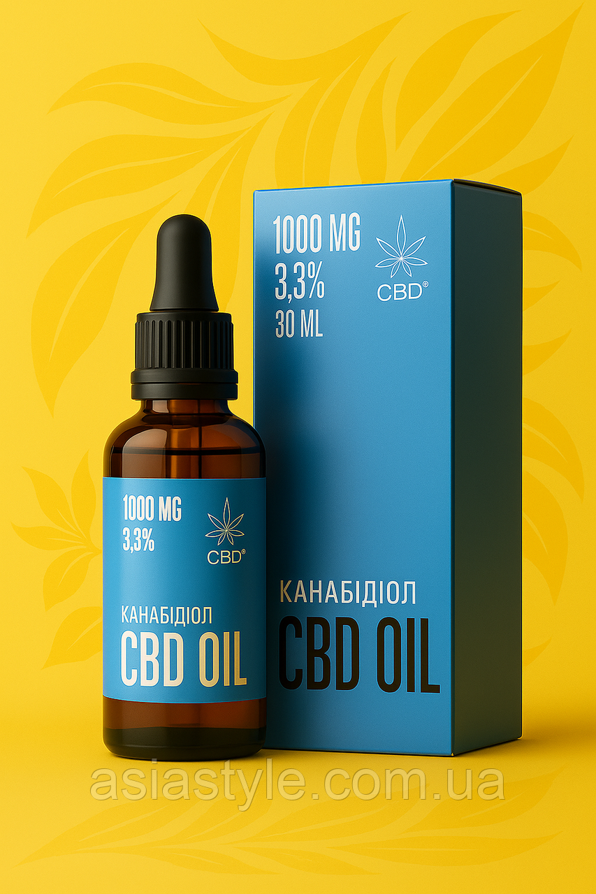 Олія з канабідіолом (CBD), Масло с каннабидиолом, Cannabidiol oil, CBD MCT 30 мл, 1000 мг, 3.3%, Україна, фото 1