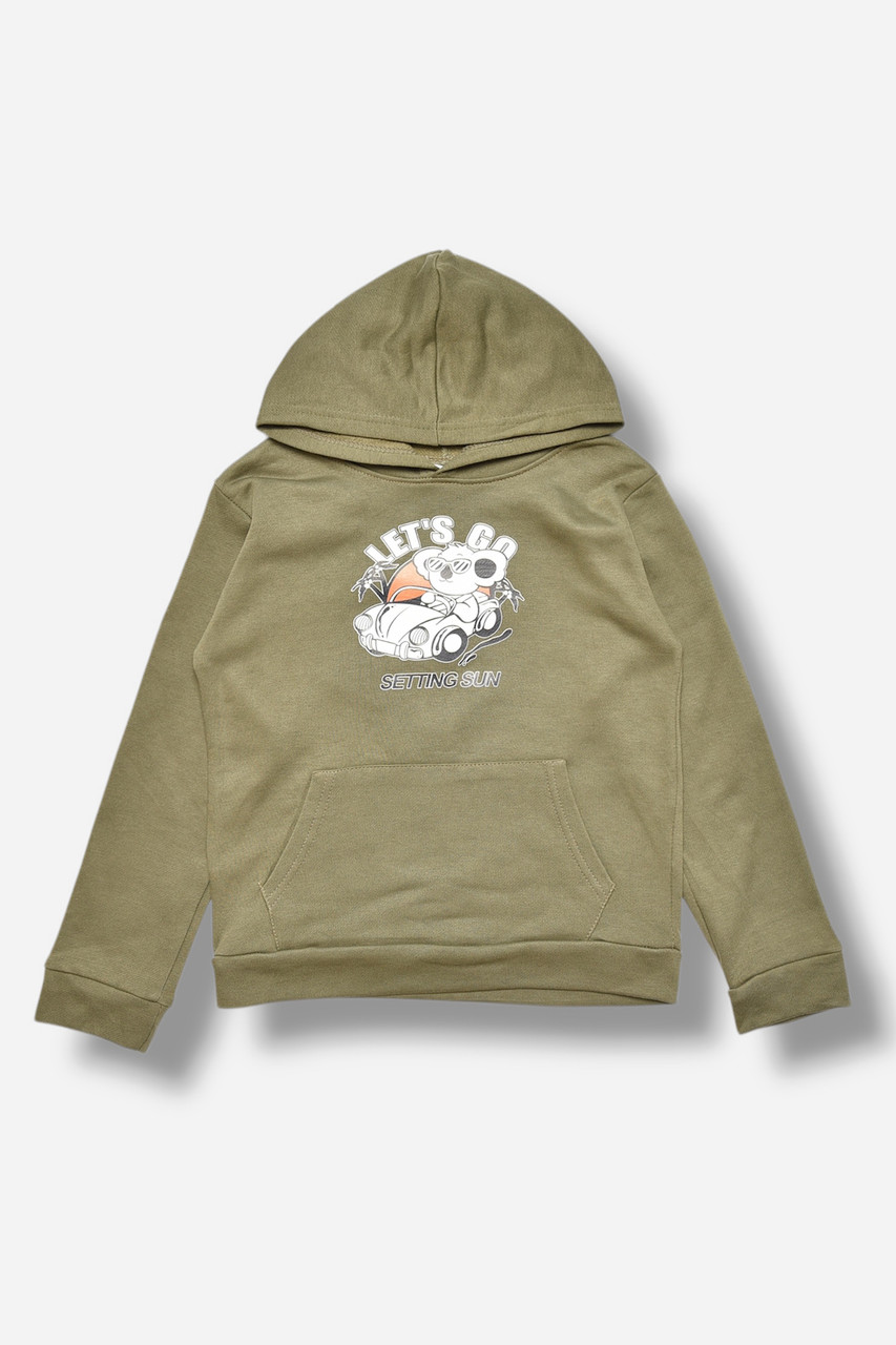 Світшот дитячий для хлопчика на флісі кольору хакі 206007M, фото 1