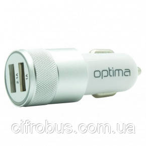 Зарядний пристрій АЗП 2 USB Optima (1A) Black, фото 1