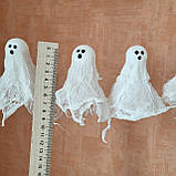 Гірлянда з привидів із марлі (30 шт.) – Хеловінський декор, фото 6