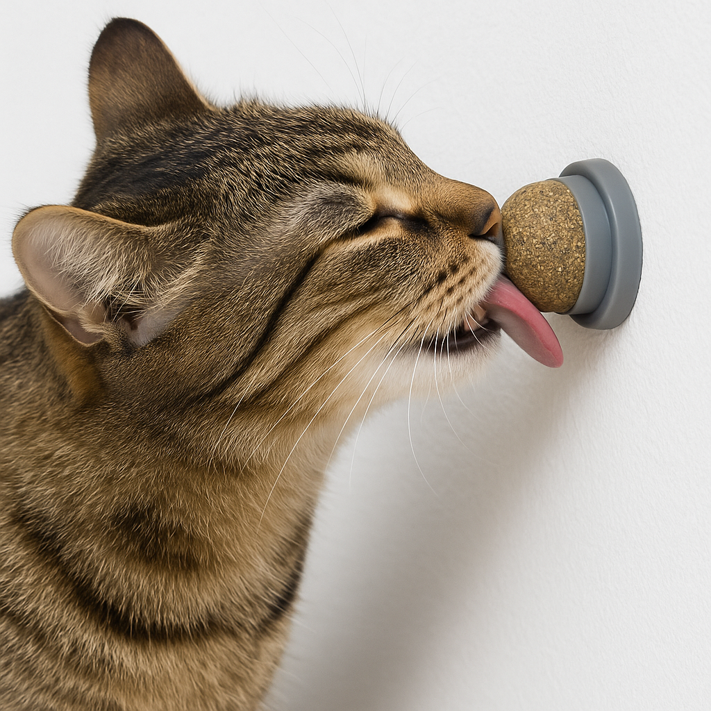 Льодяник з котячою м'ятою на липучці для котів | Іграшка-смаколик 2 в 1, обертовий шарик, фото 1