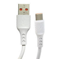 Заряднее устройство адаптер для мобильного телефона Silicone Cable USB C 2.4А (1m) Veron TC03 W/P