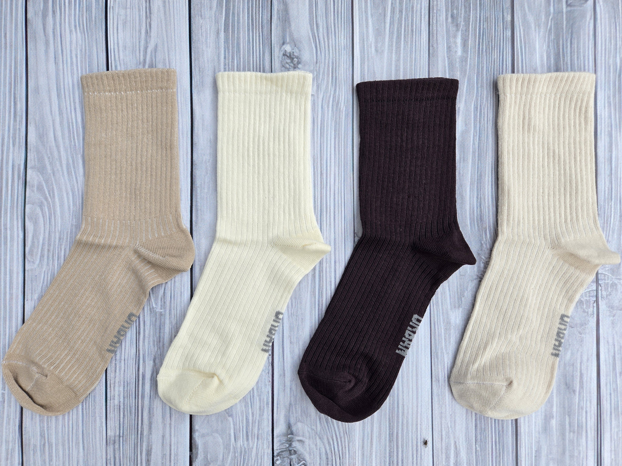 Жіночі шкарпетки середні ТЕННІС у рубчик 18-19 см НЛ 36-40 беж асорті, фото 1