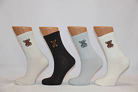 Жіночі шкарпетки середні ТЕННІС НЛ з написами 18-19 см 36-40 ведмедика