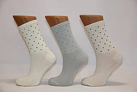 Жіночі шкарпетки середні ТЕННІС НЛ з написами 18-19 см 36-40 горошок