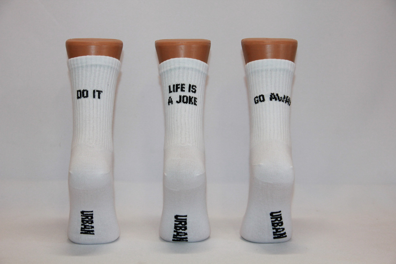 Жіночі шкарпетки середні ТЕННІС НЛ з написами 18-19 см 36-40 Go away.Life...,Do it, фото 1
