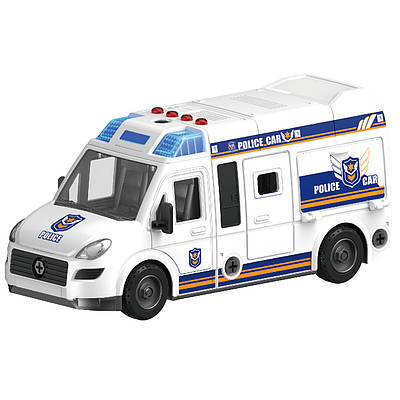 Інтерактивна машинка-конструктор автомобіль спецслужб інерційний для ігор в поліцію / Мікроавтобус світло звук