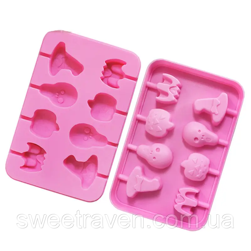 Форма силіконова для льодяників Хелловінські атрибути, фото 1