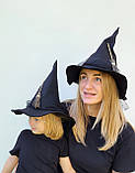 Капелюх відьми з міні мітлою на Хеловін для дорослих і дітей, фото 5