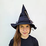 Капелюх відьми з міні мітлою на Хеловін для дорослих і дітей, фото 9