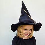 Капелюх відьми з міні мітлою на Хеловін для дорослих і дітей, фото 2