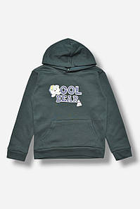 Світшот дитячий для хлопчика на флісі темно-зеленого кольору 206019P