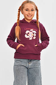 Світшот дитячий для дівчинки на флісі темно-фіолетового кольору 206023P