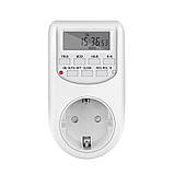 Таймер — розетка цифрова EU KAM111-FU-GV. Таймер 10 А, електронний, 2,3 кВт добовий, за днями тижня, крок 1 м, фото 2