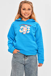 Світшот дитячий для дівчинки на флісі блакитного кольору 206024P