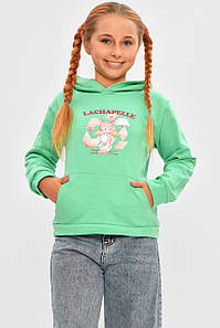 Світшот дитячий для дівчинки на флісі зеленого кольору 206025P