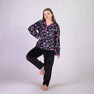 Жіноча махрова піжама "Серце-кнопка" р.44-64