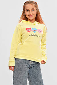 Світшот дитячий для дівчинки на флісі жовтого кольору 206029P