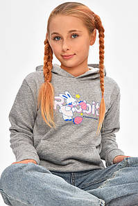 Світшот дитячий для дівчинки на флісі сірого кольору 206032P