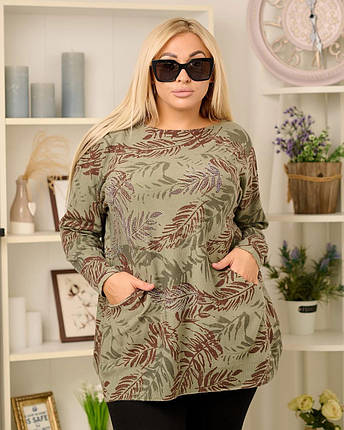 Стильна жіноча туніка, тканина "Кашемір" 54/56, 58/60 розмір 54/56, фото 1