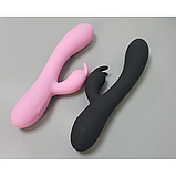 Вібратор з підігрівом у Рожевому кольорі, Вібратор кролик для вагінальної та кліторальної стимуляції, Інтимні, фото 4