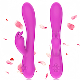 Вібратор з підігрівом у Рожевому кольорі, Вібратор кролик для вагінальної та кліторальної стимуляції, Інтимні, фото 7