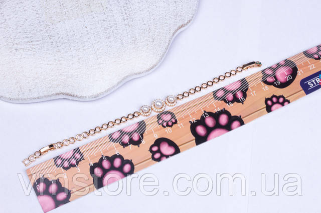 Браслет женский с жемчугом позолота