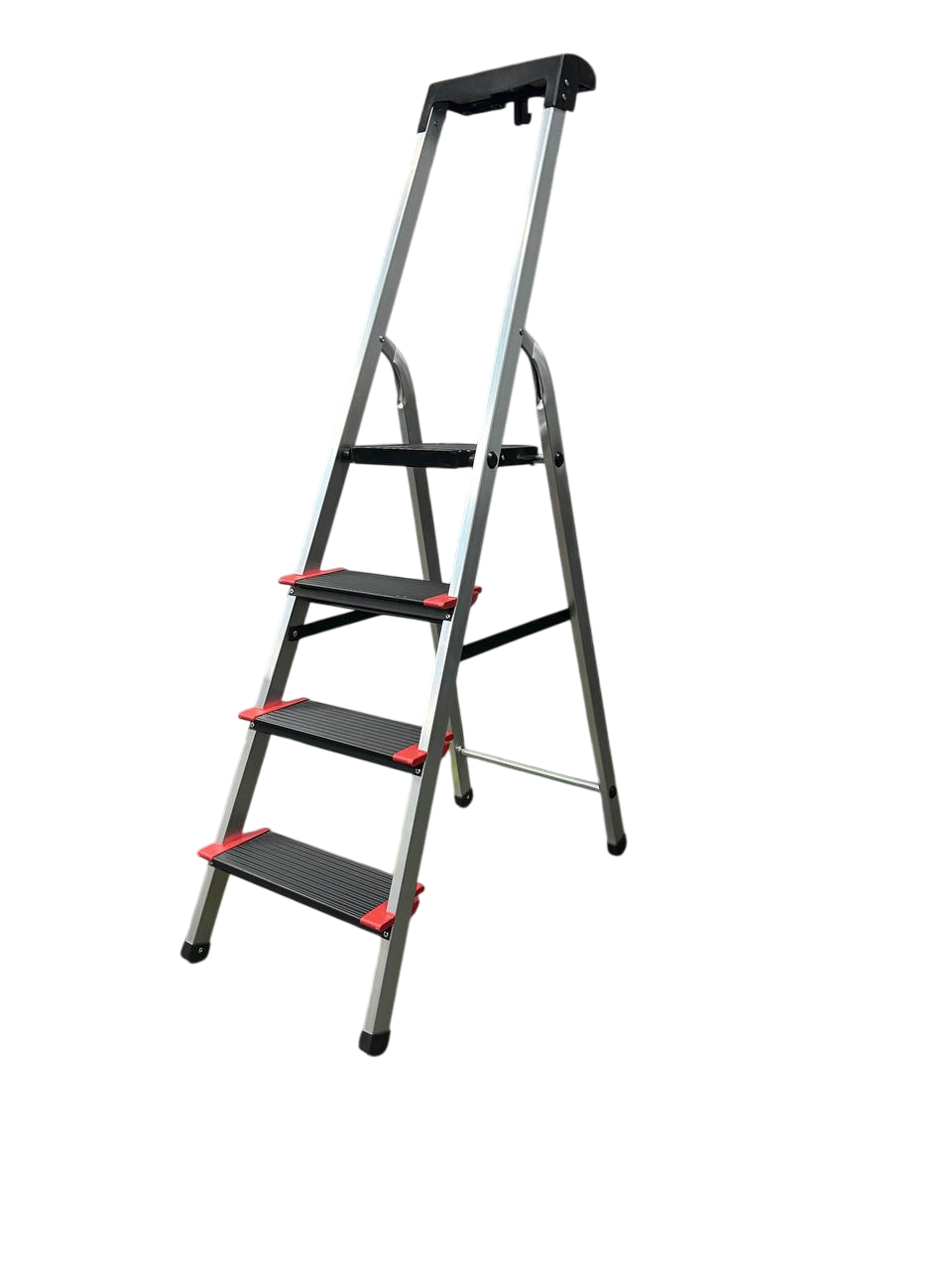 GTM Стремянка 4сх. верх.сх.-0,86м KMH0104BP, ступеньки 13см., анодированный алюминий