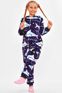 Піжама кігурумі дитяча фіолетового кольору з принтом 205745T Безкоштовна доставка