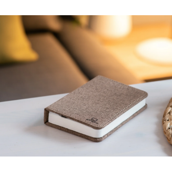 Світлодіодний світильник-книга на акумуляторі із зарядним пристроєм micro-USB "Book mini" (Льняна тканина), фото 1