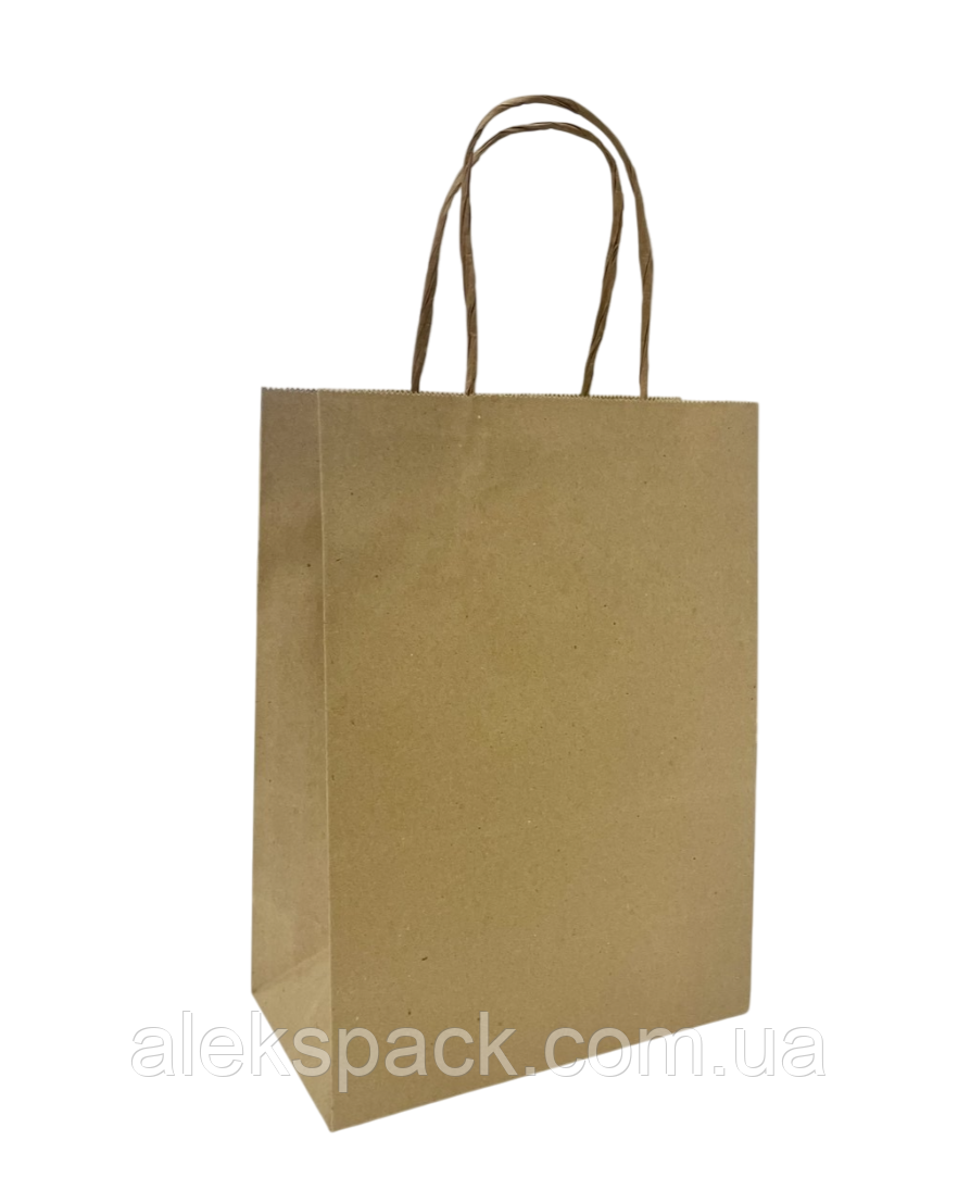 Пакет з ручкою, крафт бурий, 220х120х280 70/гм2 50 шт 200 ящ К, фото 1