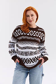 Джемпер "Ягода" (шоколадний-білий)