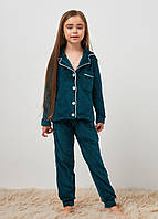 Дитячий домашній велюровий комплект піжама для дівчинки (116-140р)