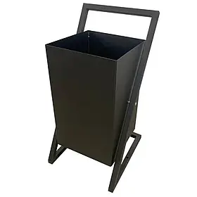 Урна паркова металева 36л поворотна, вулична урна для сміття, чорна матова, брендування