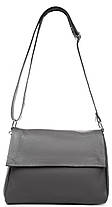 Сумка темно-сіра жіноча шкіряна з натуральної шкіри на плече один відділ з кишенями Alex Rai 6504, фото 2